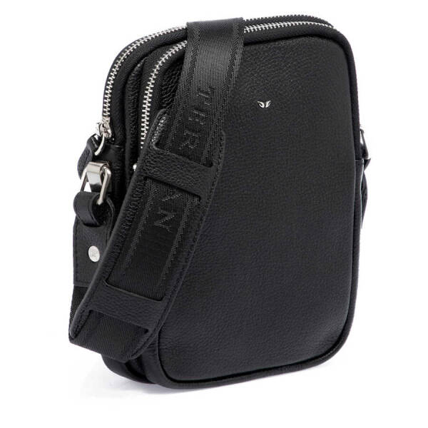 Siyah Hakiki Deri Erkek Çapraz Askılı Çanta - S1AC00021187-A6F - 2