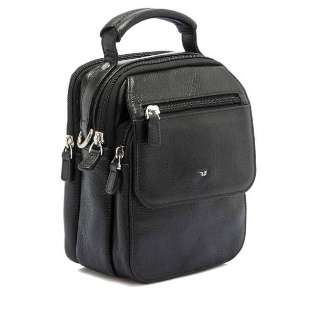 Siyah Deri Erkek Çapraz Askılı Çanta - S1AC00021285-A6F - 2