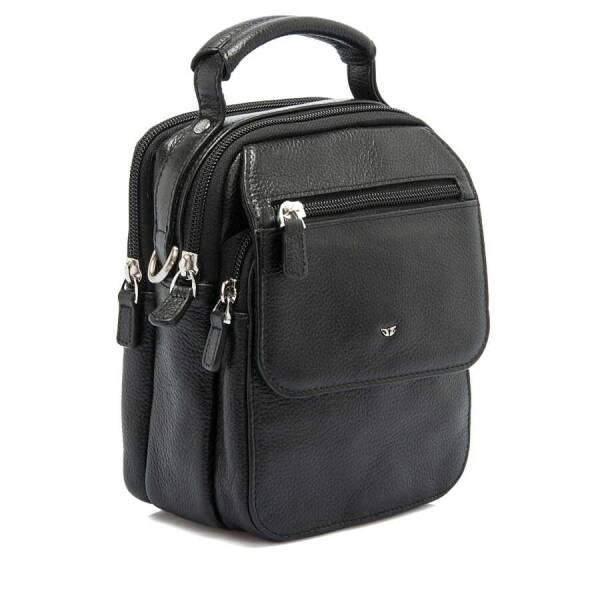 Siyah Hakiki Deri Erkek Çapraz Askılı Çanta - S1AC00021285-A6F - 2