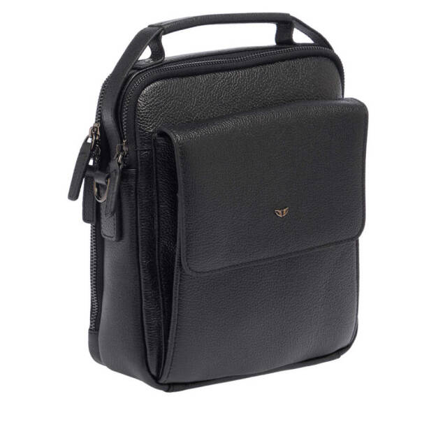 Siyah Hakiki Deri Erkek Çapraz Askılı Çanta - S1AC00021399-A6F - 2