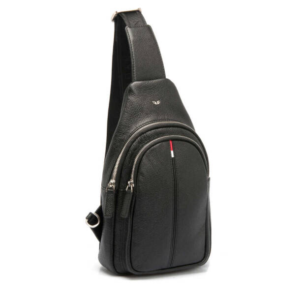 Siyah Hakiki Deri Erkek Çapraz Askılı Çanta - S1AC00021401-A6F - 2