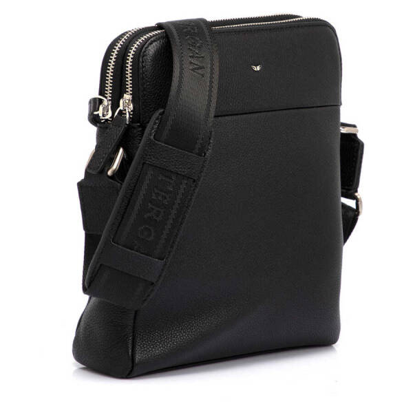 Siyah Hakiki Deri Erkek Çapraz Askılı Çanta - S1AC00021408-A6F - 2