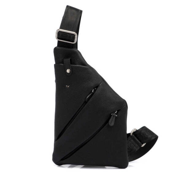 Siyah Hakiki Deri Erkek Çapraz Askılı Çanta - S1AC00021439-A6F - 1