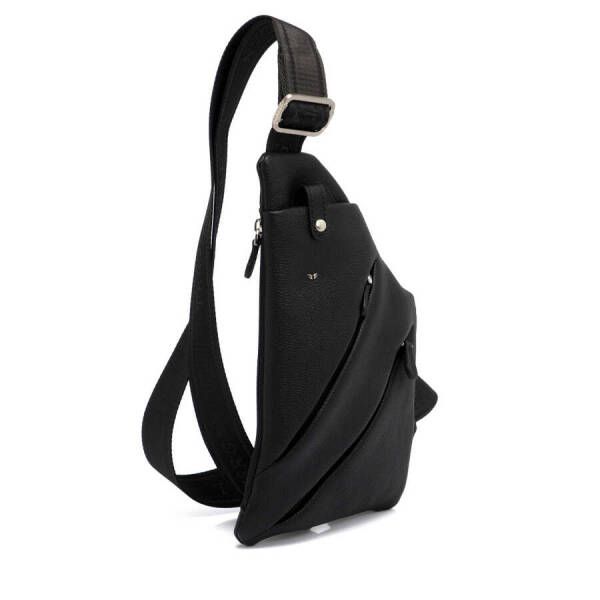 Siyah Hakiki Deri Erkek Çapraz Askılı Çanta - S1AC00021439-A6F - 2