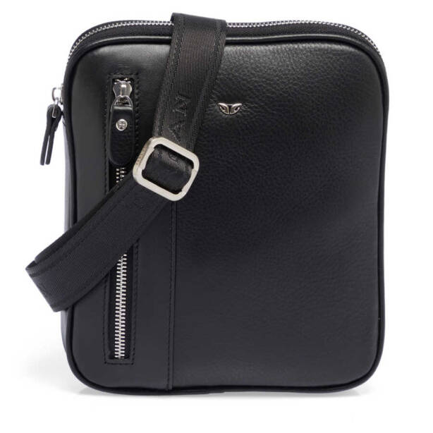 Siyah Deri Erkek Çapraz Askılı Çanta - S1AC00021472-A85 