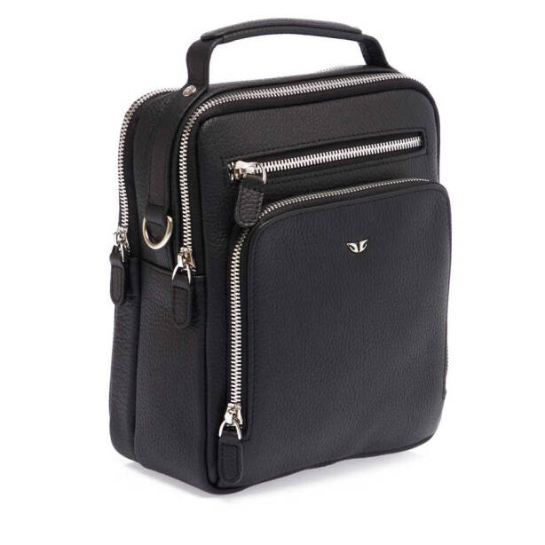 Siyah Hakiki Deri Erkek Çapraz Askılı Çanta - S1AC00021482-A41 - 2