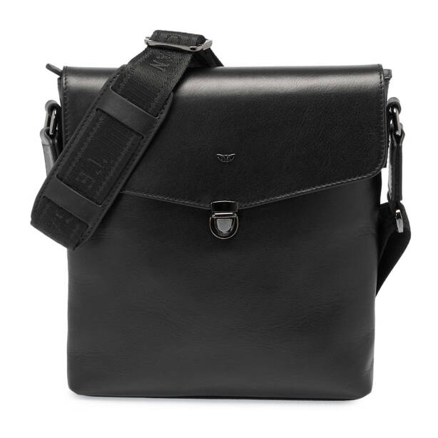 Siyah Deri Erkek Çapraz Askılı Çanta - S1AC00021516-A85 - Tergan