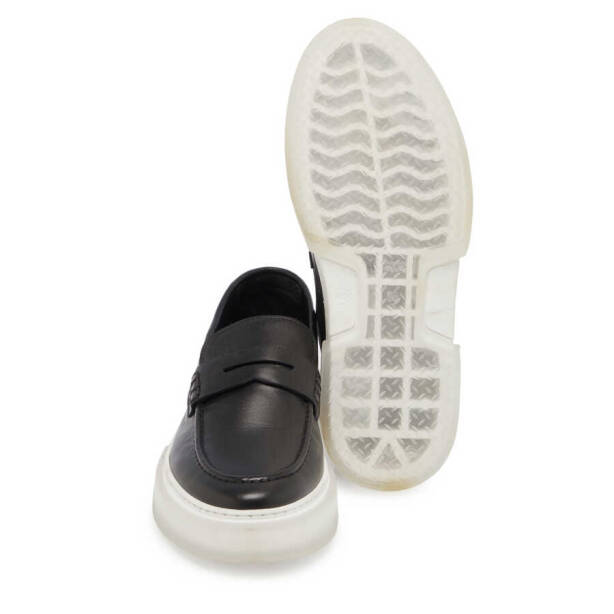 Siyah Deri Erkek Casual Ayakkabı - E24I1AY56718-A43 - 4