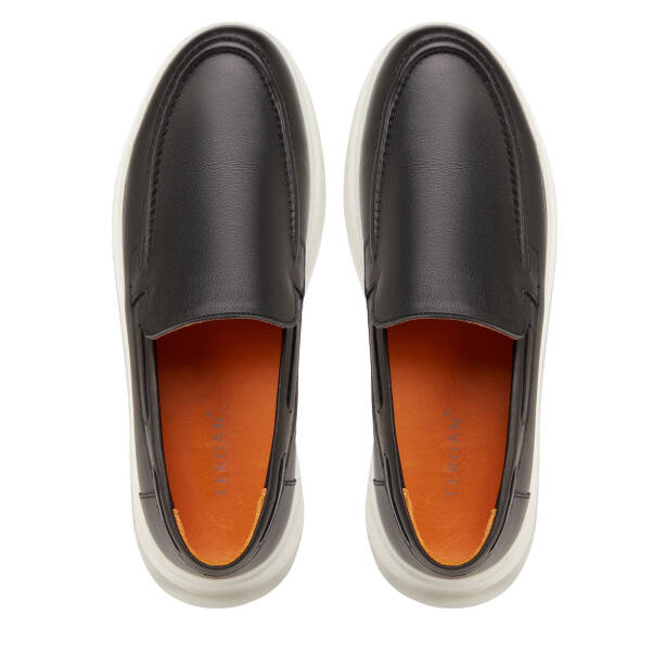 Siyah Hakiki Deri Erkek Casual Ayakkabı - E25I1AY57181-A23 - 5