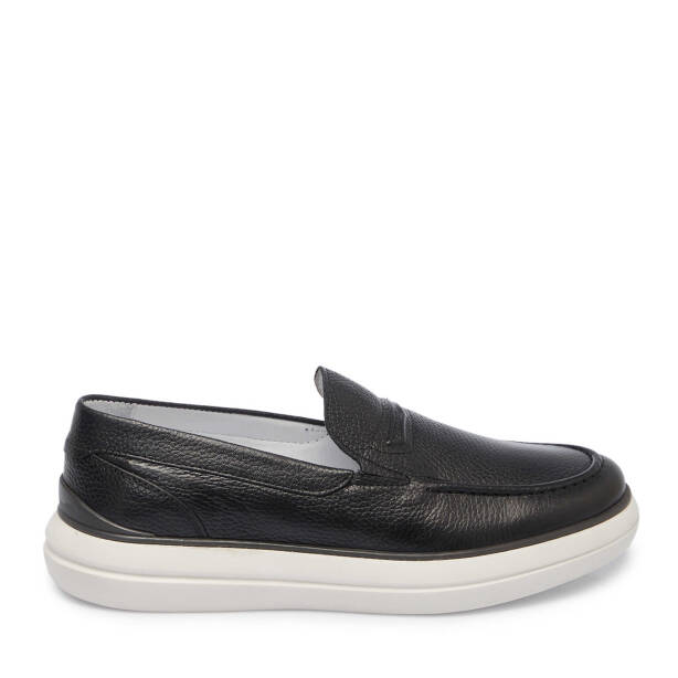 Siyah Hakiki Deri Erkek Casual Ayakkabı - E25I1AY57213-A23 - 3