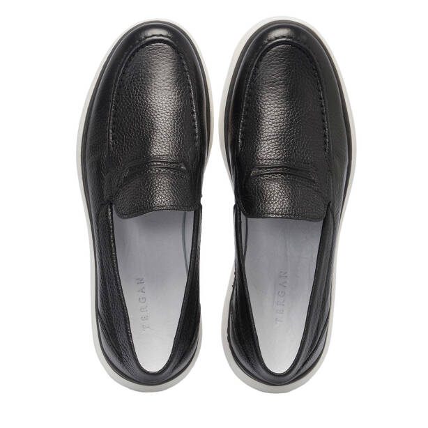 Siyah Hakiki Deri Erkek Casual Ayakkabı - E25I1AY57213-A23 - 5