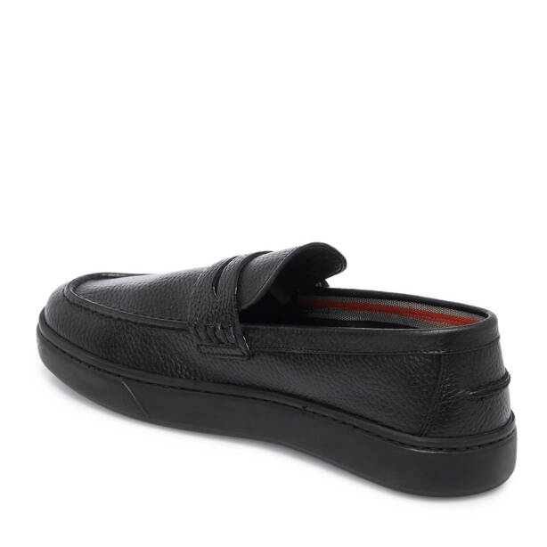 Siyah Hakiki Deri Erkek Casual Ayakkabı - E25I1AY57232-A41 - 2