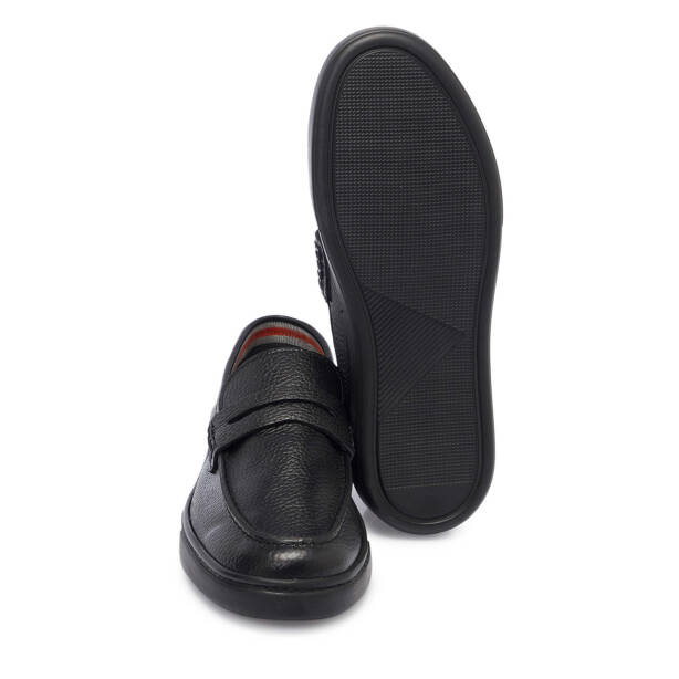 Siyah Hakiki Deri Erkek Casual Ayakkabı - E25I1AY57232-A41 - 4