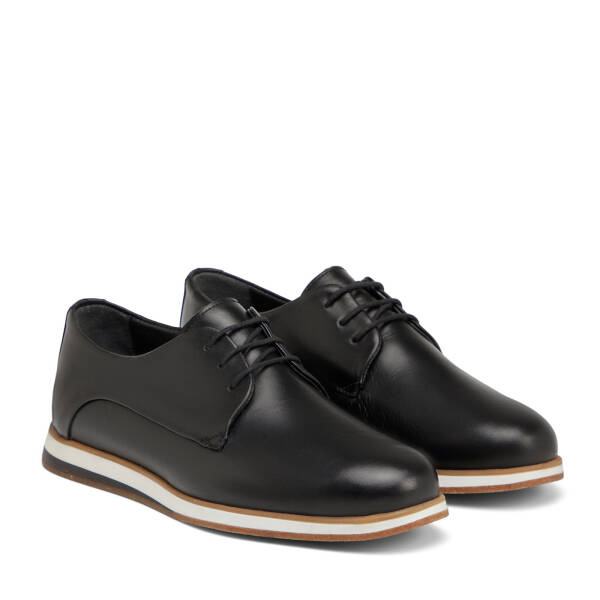 Siyah Hakiki Deri Erkek Casual Ayakkabı - E25I1AY57293-A23 - 2