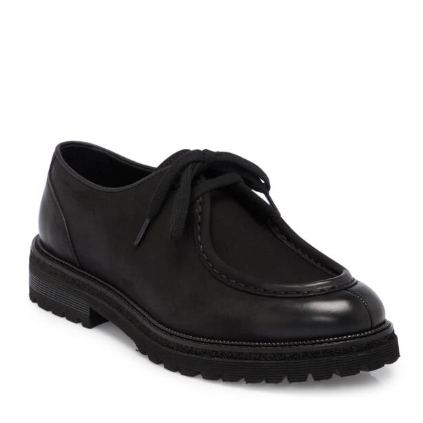 Siyah Deri Erkek Casual Ayakkabı - E25S1AY57461-A23 