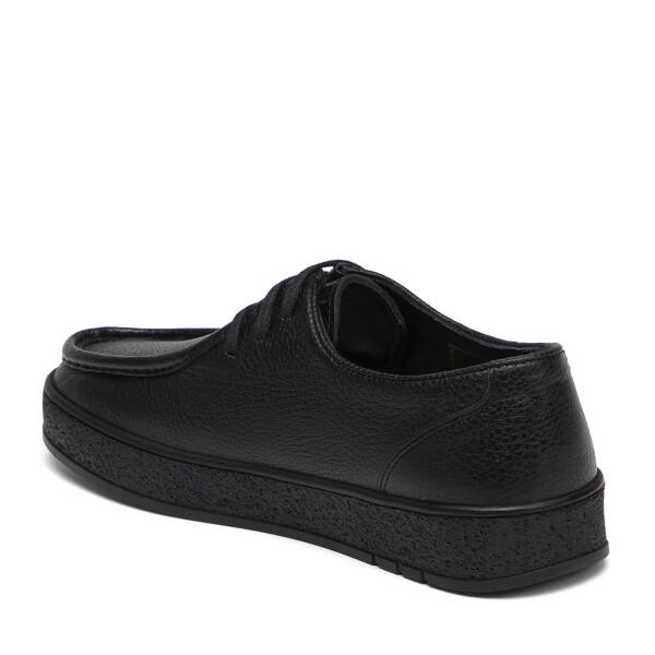 Siyah Hakiki Deri Erkek Casual Ayakkabı - E25S1AY57664-A41 - 2