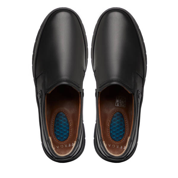 Siyah Hakiki Deri Erkek Casual Ayakkabı - E25S1AY57690-A41 - 5