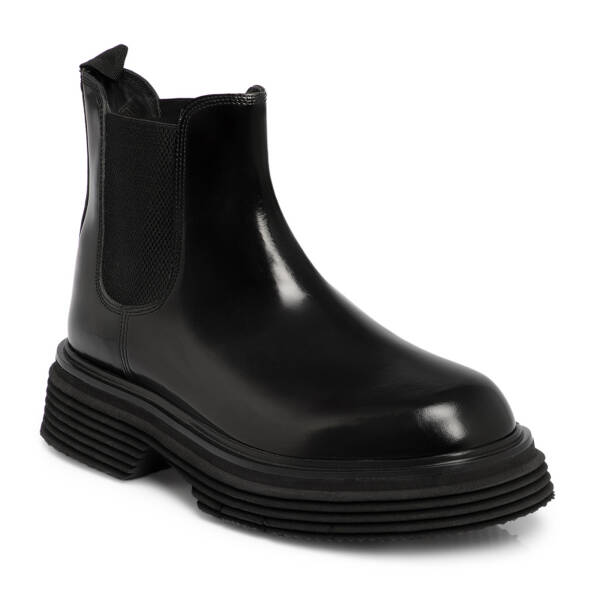 Siyah Deri Erkek Casual Bot - E24K1BT57064-A23 - 1