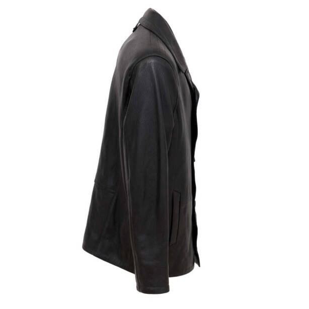 Siyah Deri Erkek Deri Mont - E22BDM310263-Q4O - 3