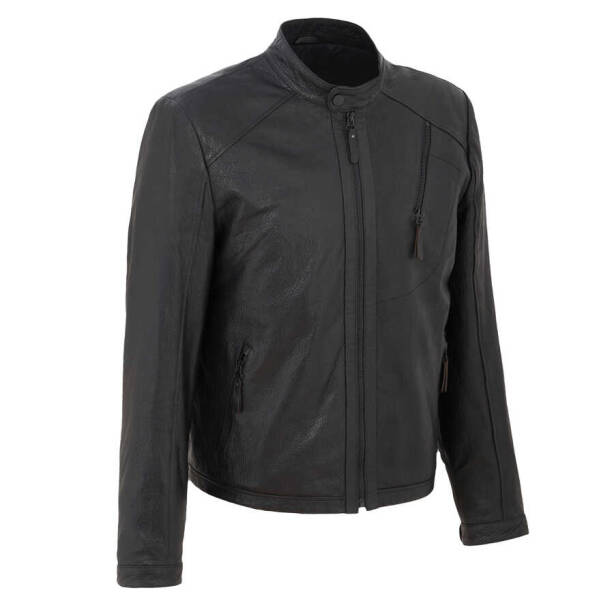 Siyah Deri Erkek Deri Mont - E22BDM310382-Q4O - 2