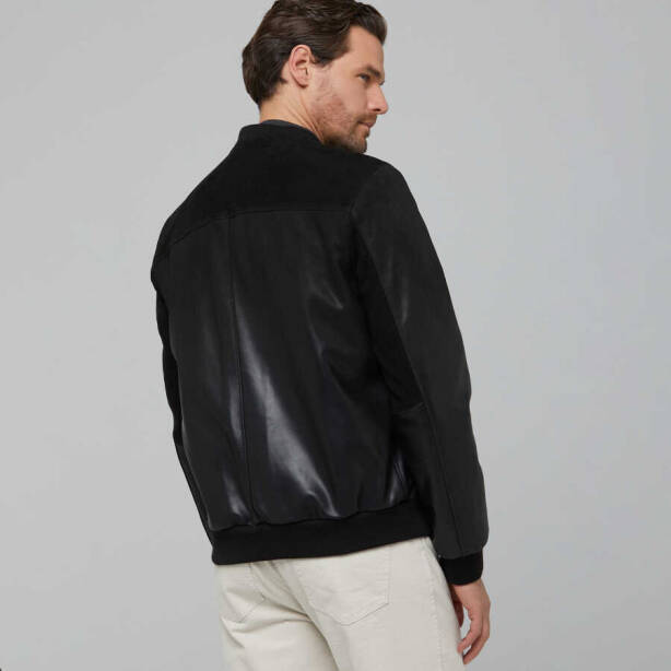 Siyah Deri Erkek Deri Mont - E22IDM310249-Q7I - 3