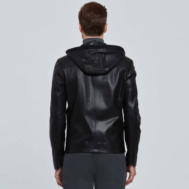 Siyah Deri Erkek Deri Mont - E22KDM310328-Q4O - 4