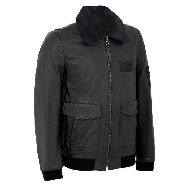 Siyah Deri Erkek Deri Mont - E22KDM310334-Q4O - 2