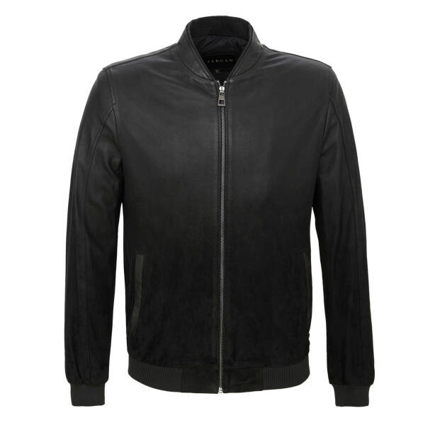 Siyah Deri Erkek Deri Mont - E22KDM310431-Q7I - 1