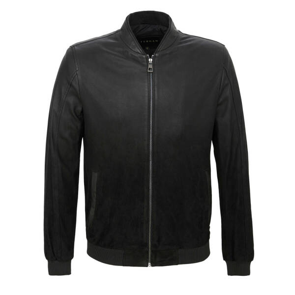 Siyah Deri Erkek Deri Mont - E22KDM310431-Q7I - 1