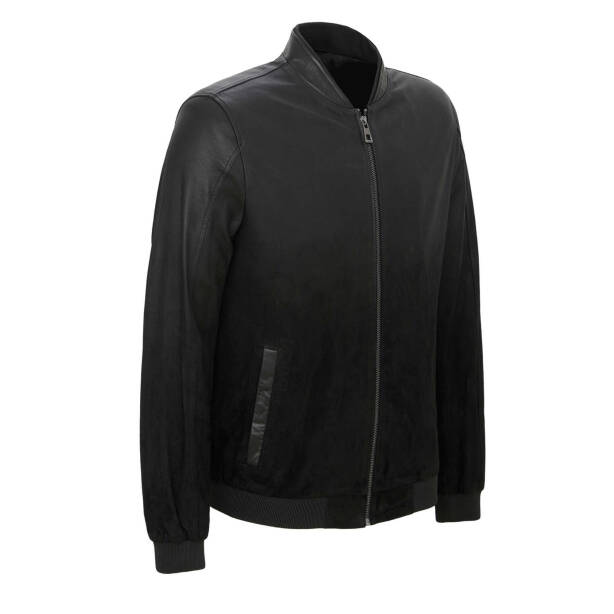 Siyah Deri Erkek Deri Mont - E22KDM310431-Q7I - 2