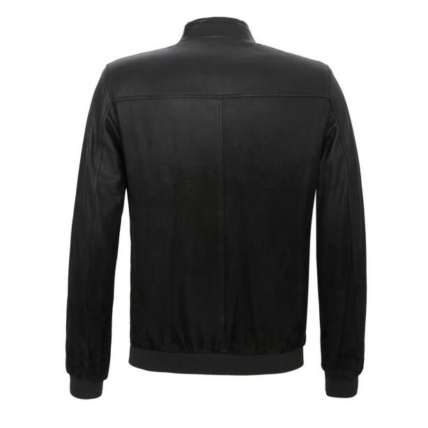 Siyah Deri Erkek Deri Mont - E22KDM310431-Q7I - 4