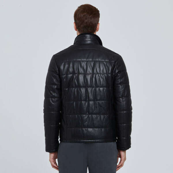 Siyah Deri Erkek Deri Mont - E23BDM310466-Q3H - 4