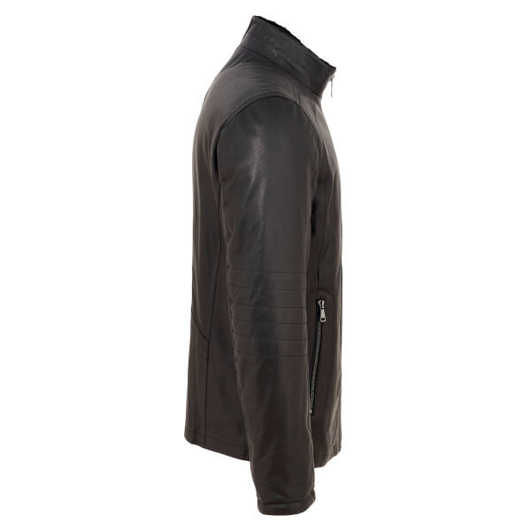 Siyah Deri Erkek Deri Mont - E23BKM310468-Q3H - 3