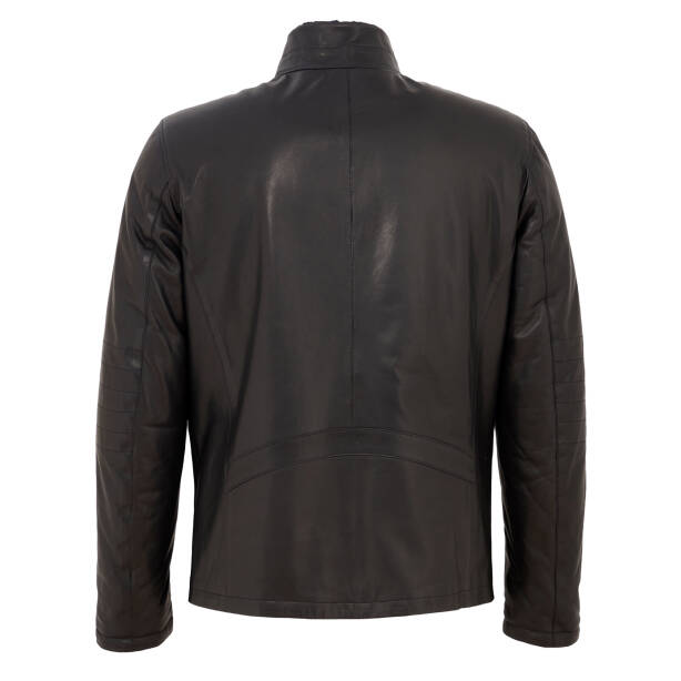 Siyah Deri Erkek Deri Mont - E23BKM310468-Q3H - 4