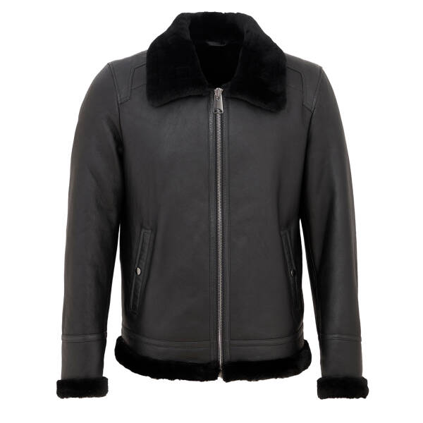 Siyah Deri Erkek Deri Mont - E23BKM310474-D51 - 1