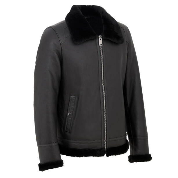 Siyah Deri Erkek Deri Mont - E23BKM310474-D51 - 2