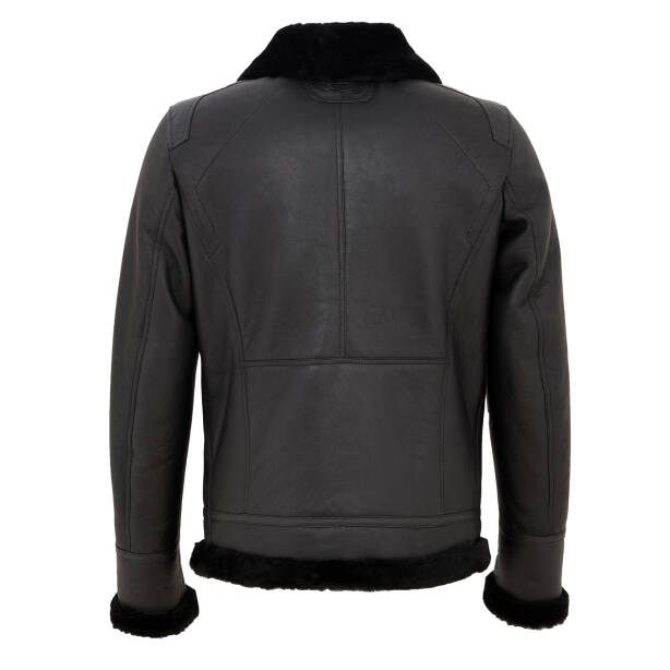 Siyah Deri Erkek Deri Mont - E23BKM310474-D51 - 4