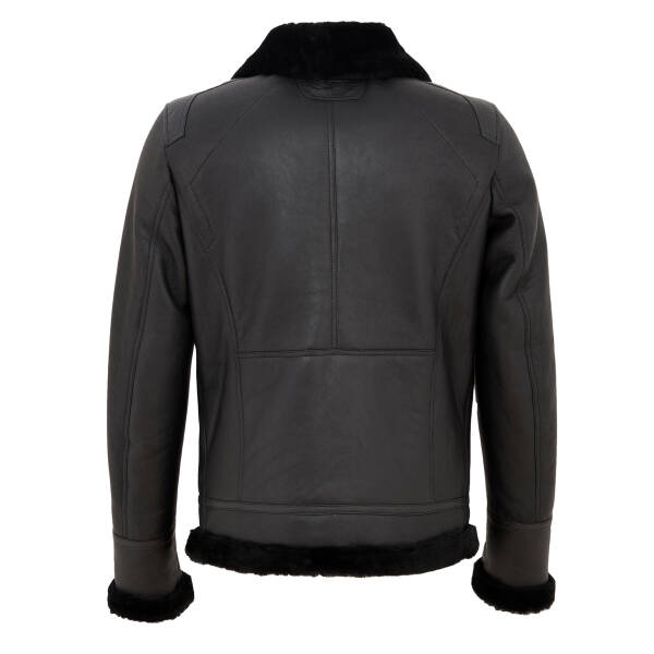 Siyah Deri Erkek Deri Mont - E23BKM310474-D51 - 4