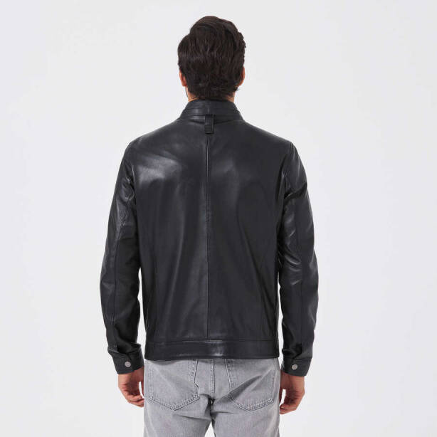 Siyah Deri Erkek Deri Mont - E23KDM310490-Q3H - 3