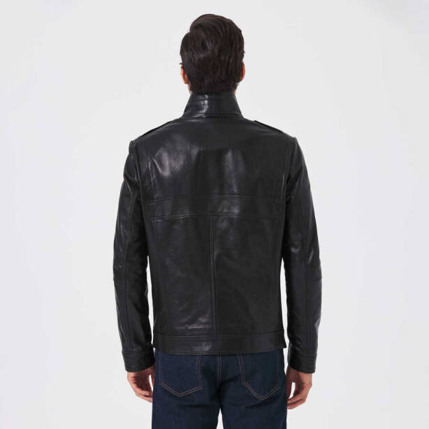 Siyah Deri Erkek Deri Mont - E23KDM310500-Q3H - 5