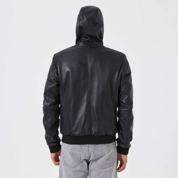 Siyah Deri Erkek Deri Mont - E23KDM310502-Q3H - 4