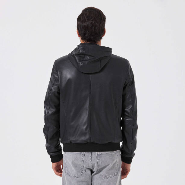 Siyah Deri Erkek Deri Mont - E23KDM310502-Q3H - 5