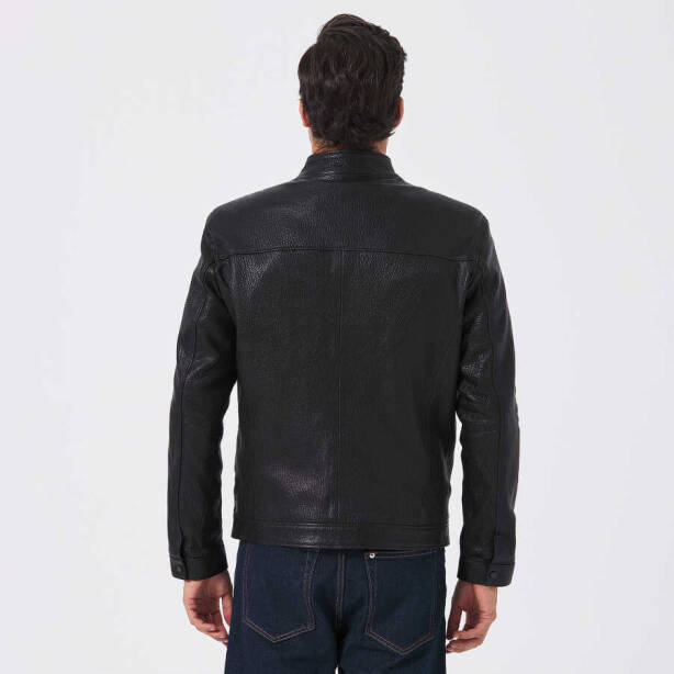 Siyah Deri Erkek Deri Mont - E23KDM310506-Q4O - 3