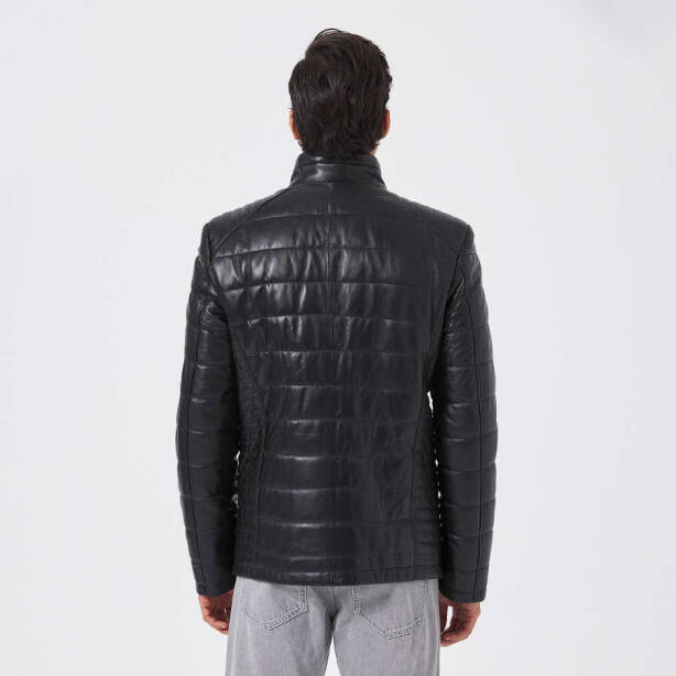 Siyah Deri Erkek Deri Mont - E23KDM310514-Q3H - 3