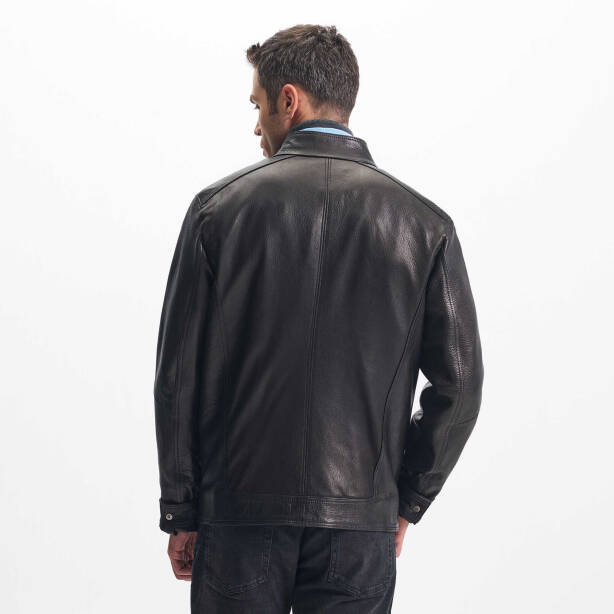 Siyah Deri Erkek Deri Mont - E23KDM310524-Q4O - 4
