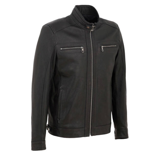 Siyah Deri Erkek Deri Mont - E23KDM310542-Q4O - 2