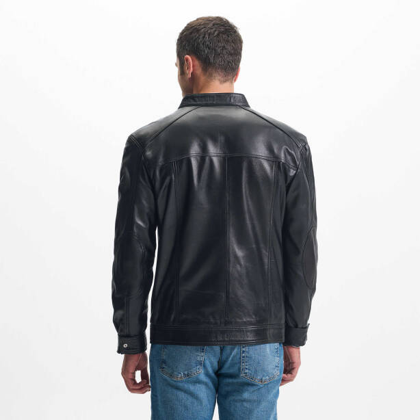 Siyah Deri Erkek Deri Mont - E24KDM310573-Q3H - Tergan Four Season