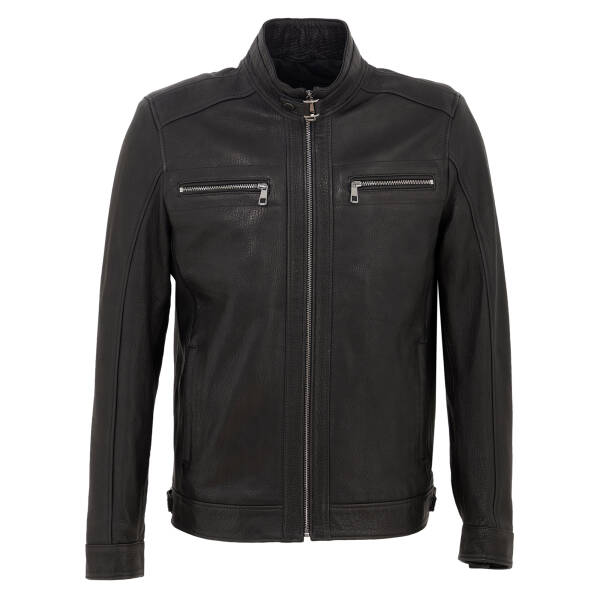 Siyah Deri Erkek Deri Mont - E25KDM310603-Q4O - 1