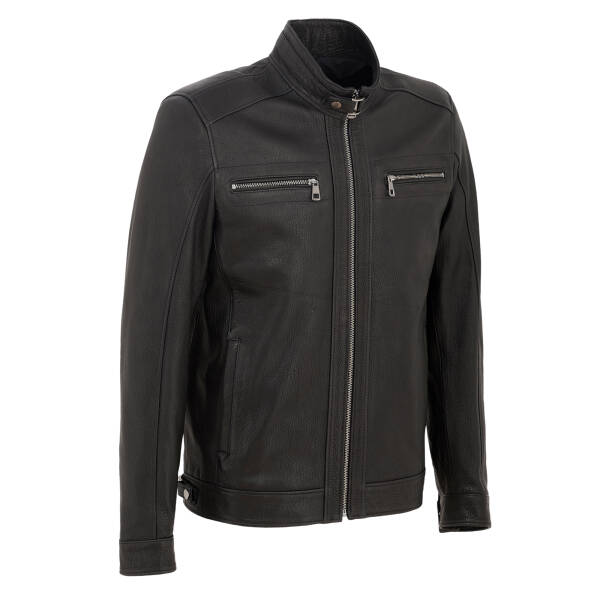 Siyah Deri Erkek Deri Mont - E25KDM310603-Q4O - 2