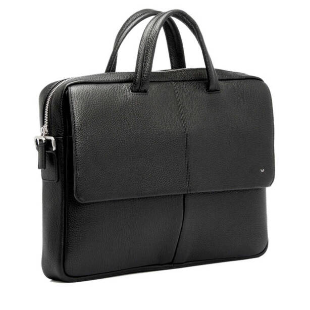 Siyah Hakiki Deri Erkek Evrak Çantası - S1EV00021140-A41 - 2